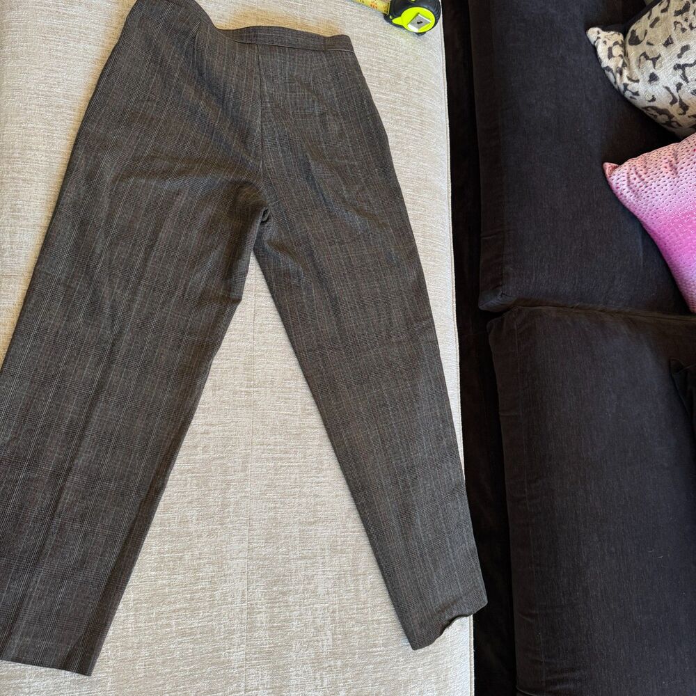 Briggs NY Women's Y2K Flat Front Brown Plaid Trousers Sz 10